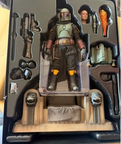 Boba Fett deluxe collectors addition thrown 1/6 hot toys scale mandalorian