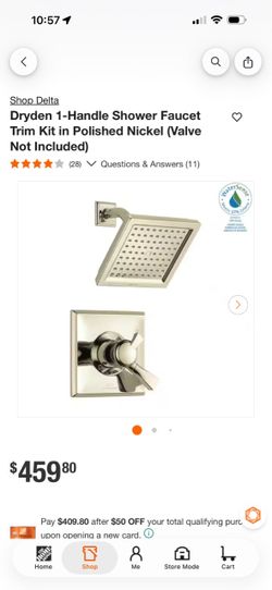 Delta Dryden 1-Handle Shower Faucet Trim Kit in Polished Nickel (Valve Not Included)