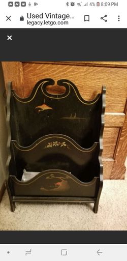Vintage Oriental Magazine Rack