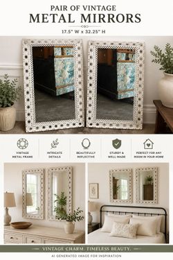 Pair of Vintage metal mirrors