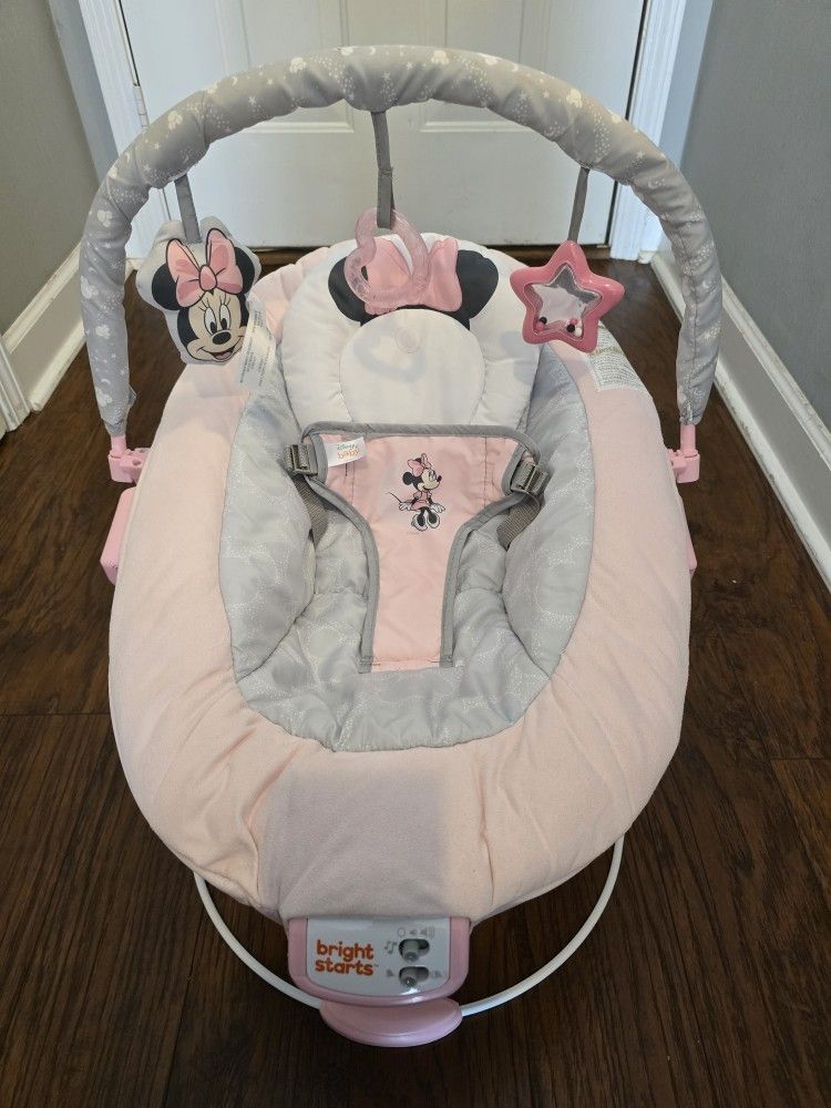 Bright Starts Comfy Baby Bouncer - Disney Minnie Mouse Edition