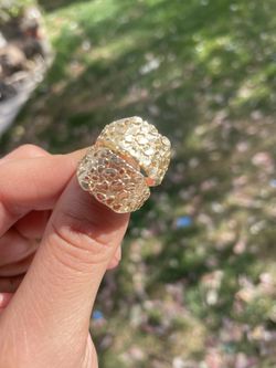 10k Nugget Ring Big Face Size 10