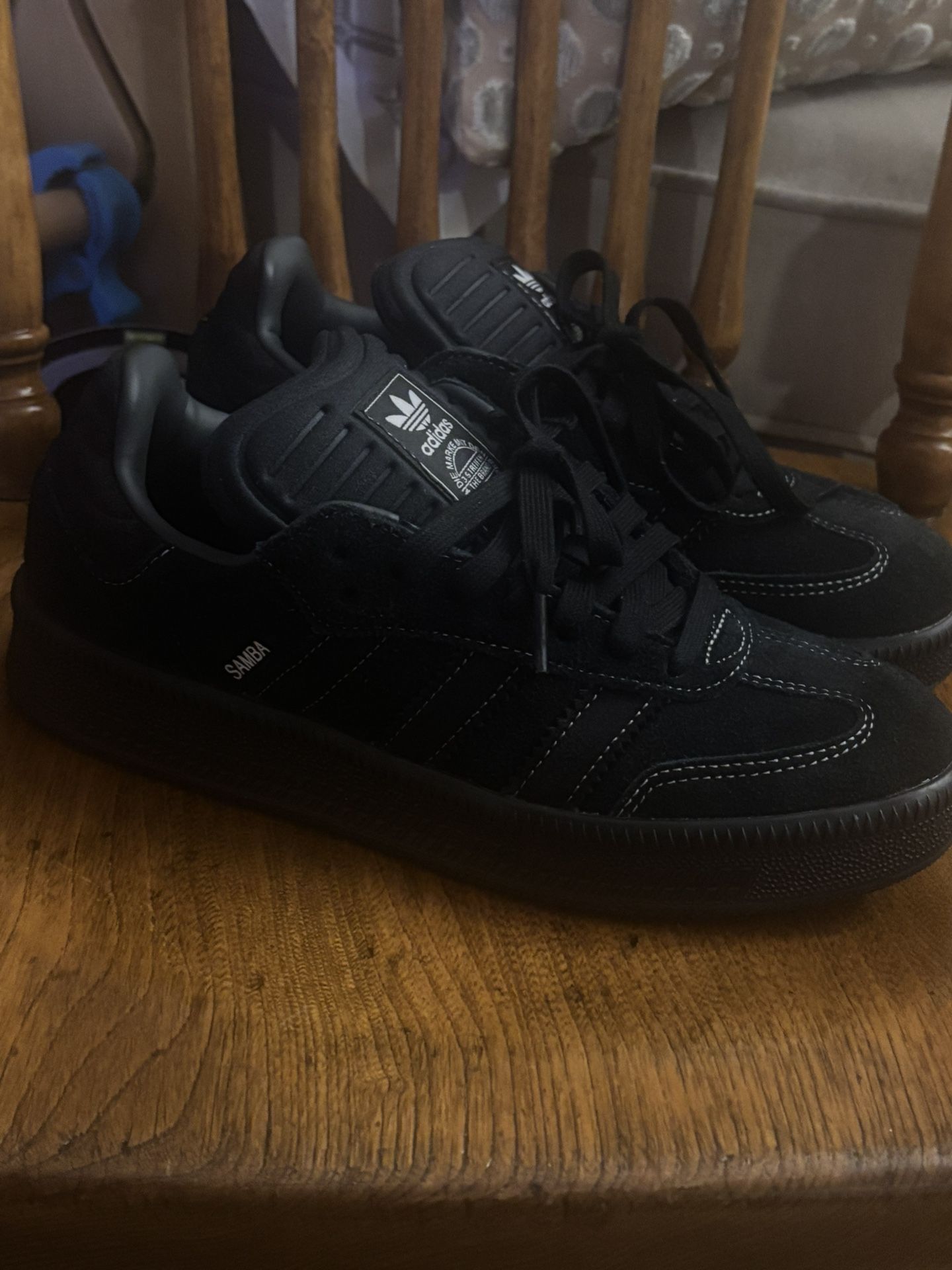 custom adidas Samba XLG Black Carbon 