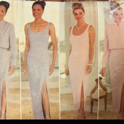 Vintage Butterick 4778  Formal Dress Set Sizes 12-14 Pre Owned