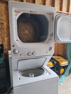27 inch wide large capacity stackable washer and electric dryer set good working