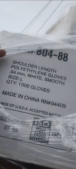 Shoulder Length Polyethylene Gloves 1000-Pack Size L