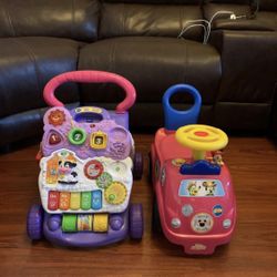 VTECH BABY WALKER AND PUSH CAR MICKEY MOUSE