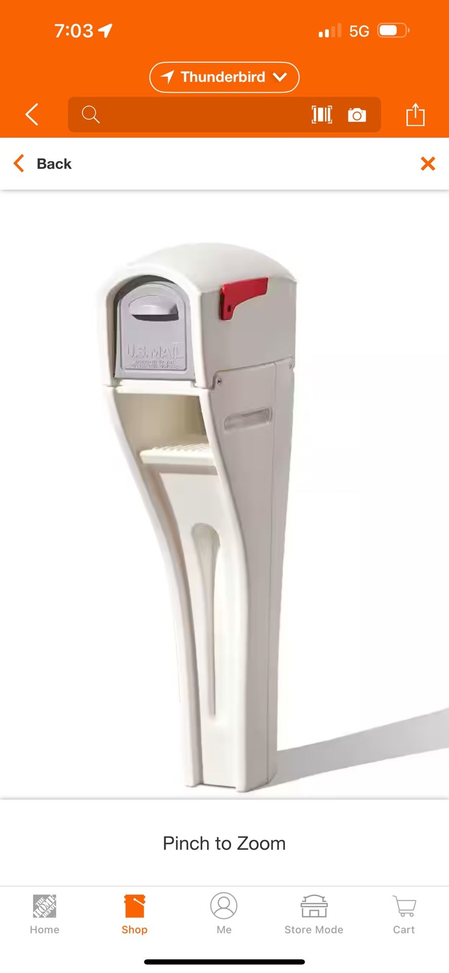 New Step Two White Mailbox