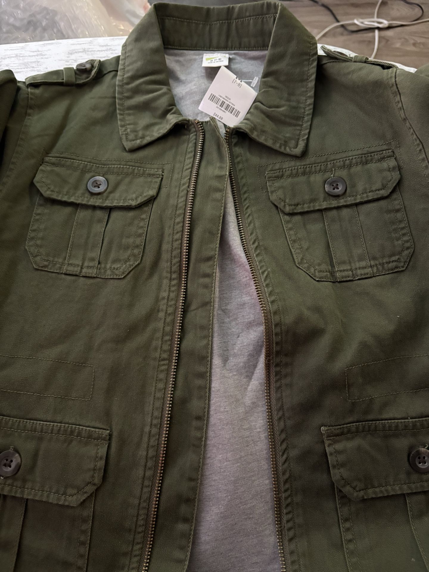 Boys Olive Jacket And Button Up Shirt NEW And Spider man Tank 