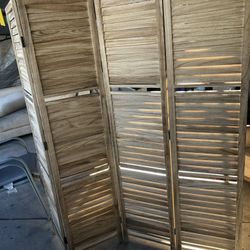 Wooden 4 Panel Room Privacy Divider 
