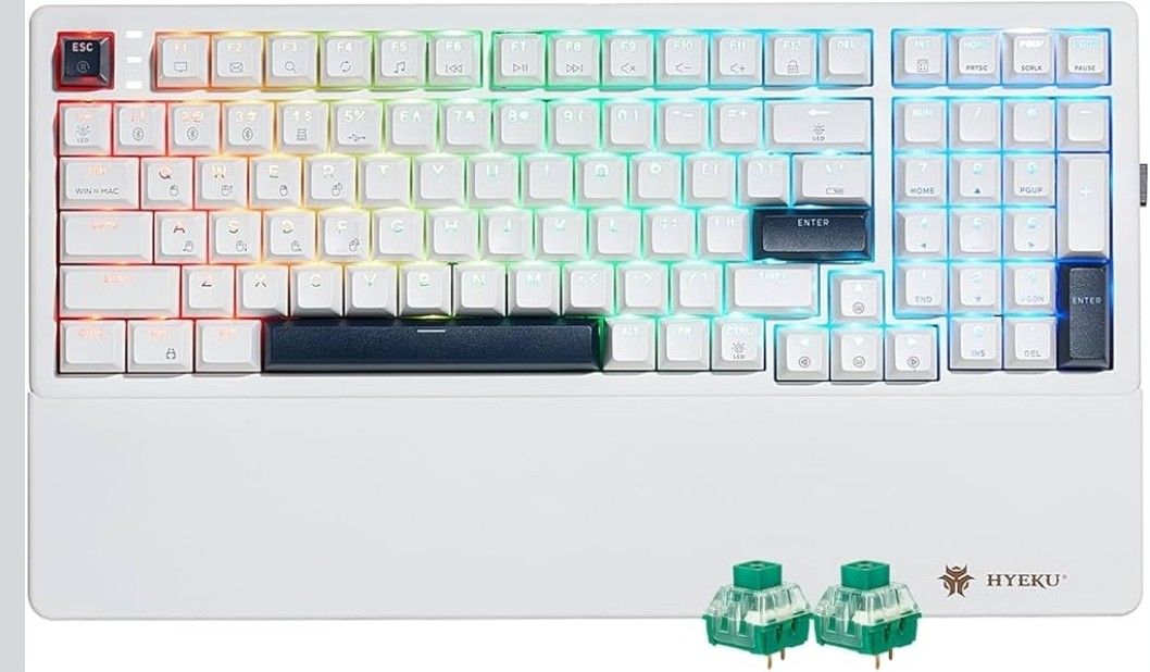 Hexgears Wireless Mechanical Keyboard with Wrist Rest,Tri-Mode BT5.0/2.4GHz/USB-C Hot Swappable  - E4 PRO