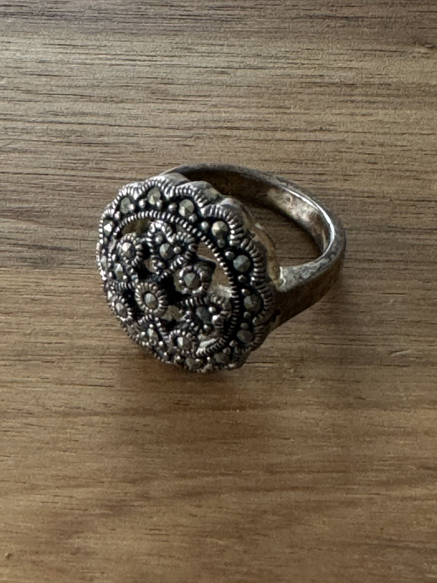 Sterling Silver, Marcasite Ring Sz 6