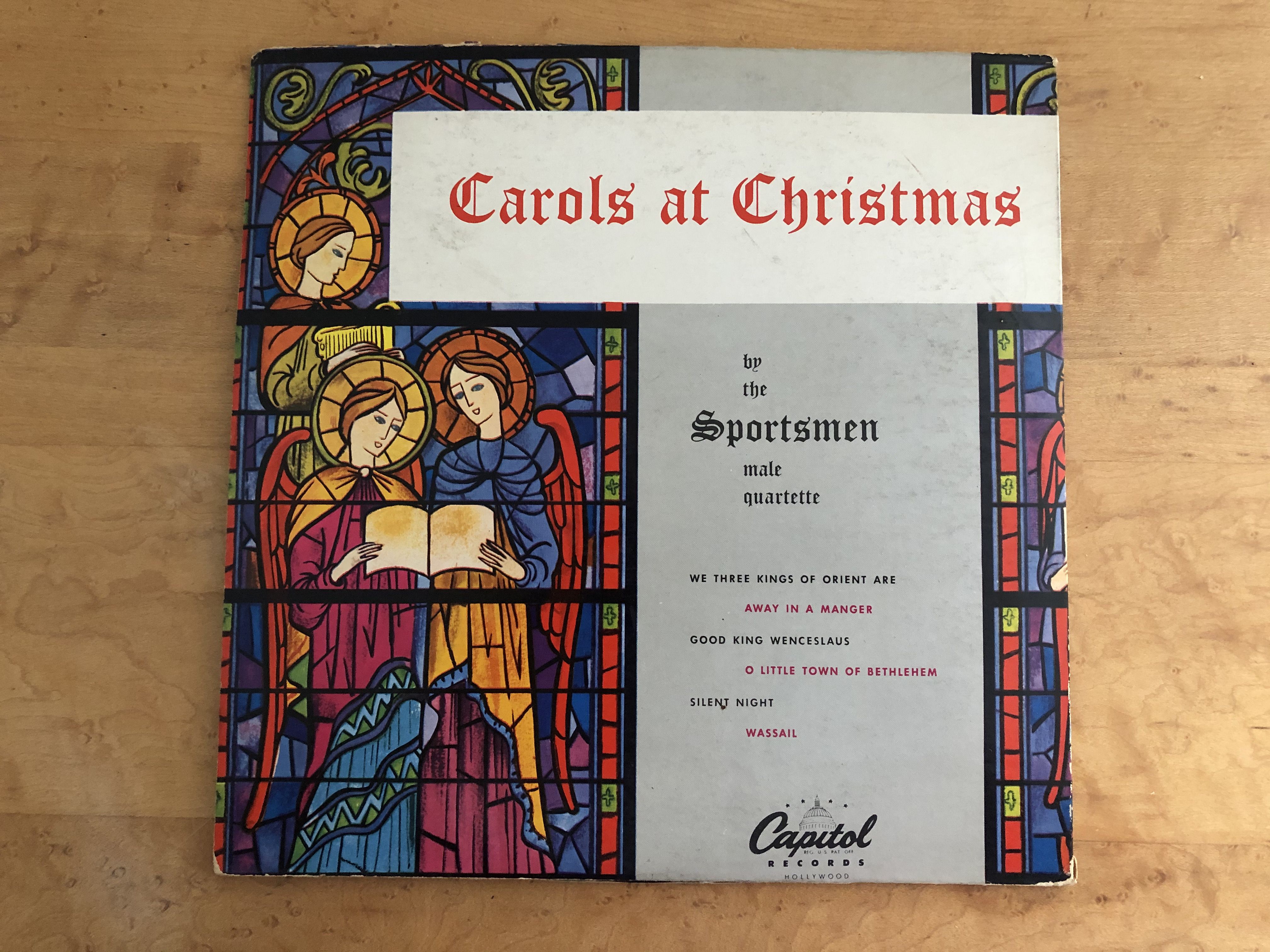 Carols at Christmas by the Sportsmen Male Quartette Vinyl LP 10" Album