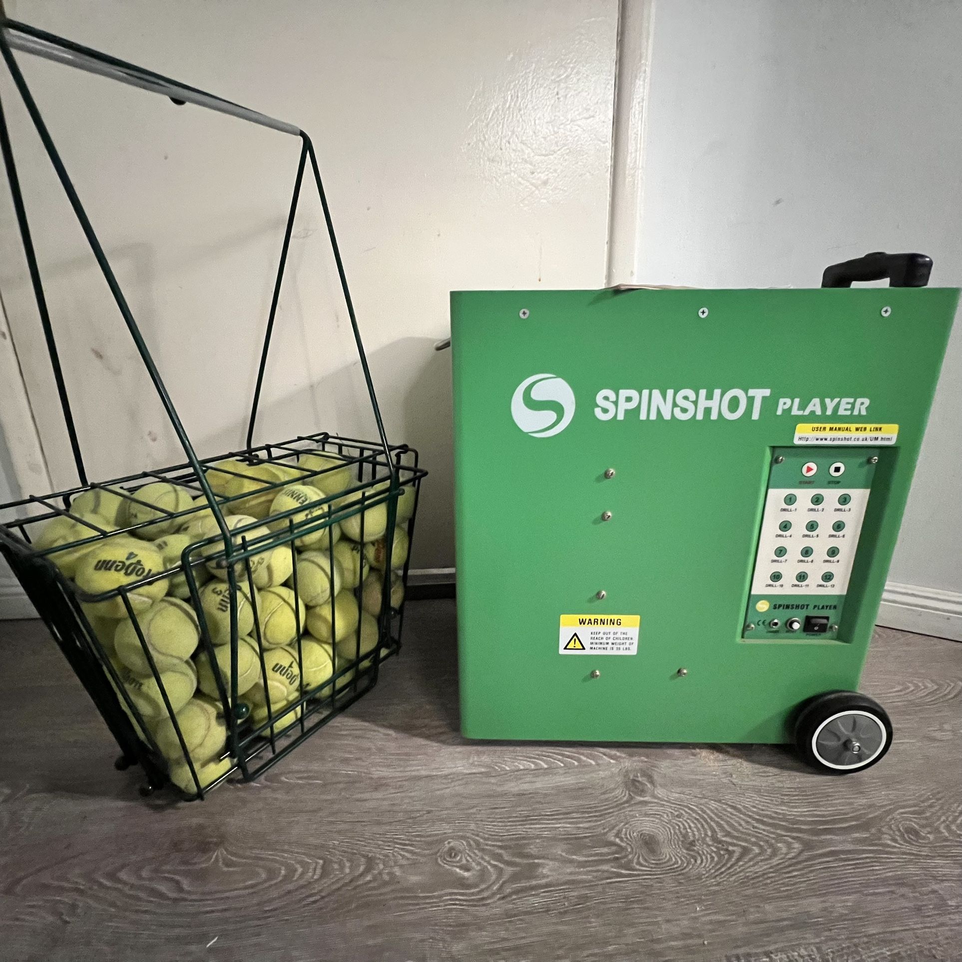 Spinshot Player Tennis Ball Machine W/basket Of Balls $1200