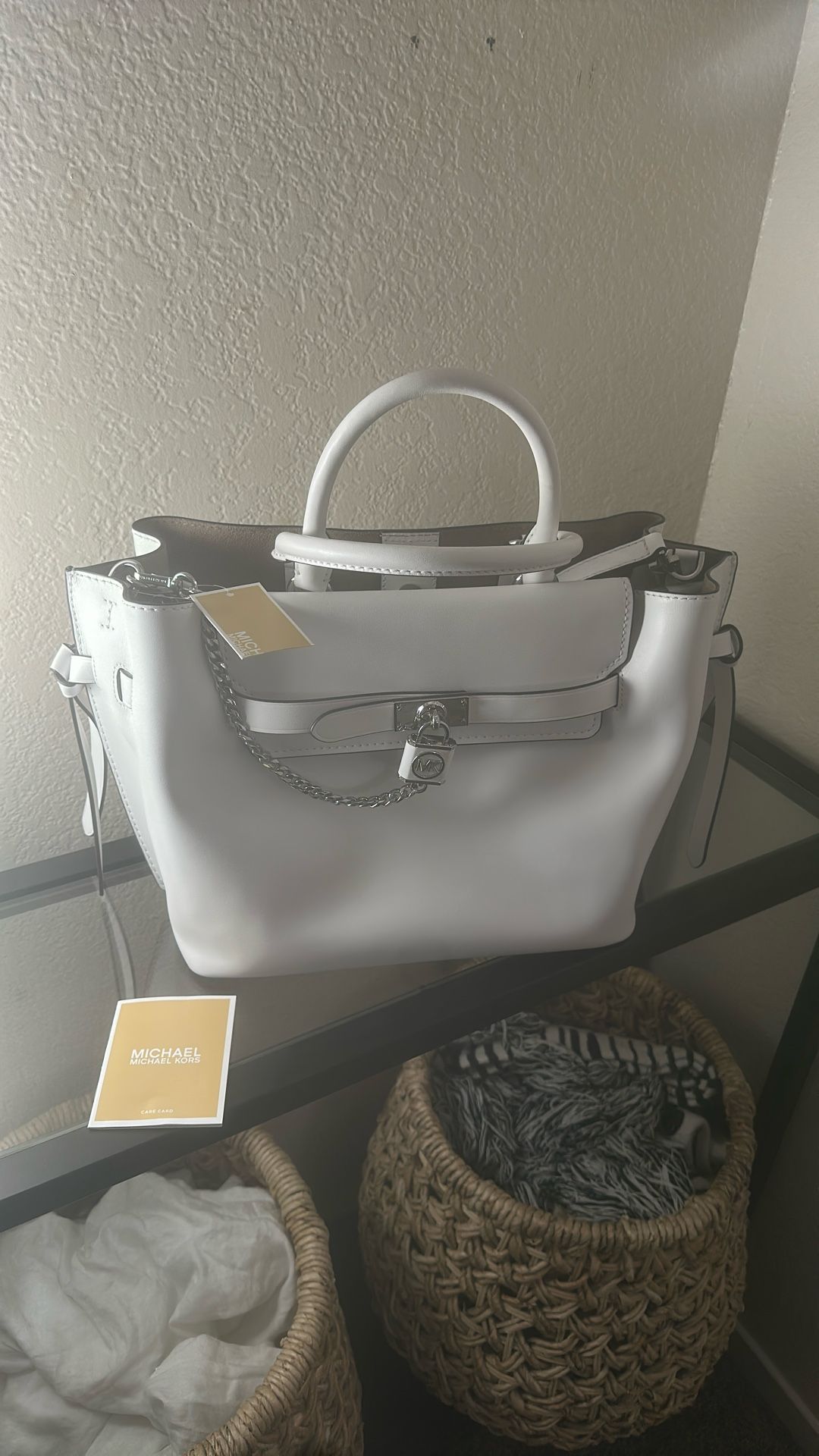Michael Kors white Hamilton Legacy Satchel