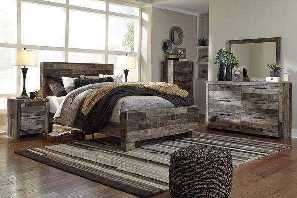 SAME DAY DELIVERY 💳New Ashley Dark Gray Panel Bedroom Set》Queen, King 💳Bed, Dresser, Mirror, Nightstand included.