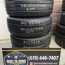 4 USED TIRES 245/55/17 BRIDGESTONE DUELER H/L 400 RUN FLAT $300 CASH PRICE MOUNTED & BALANCE 