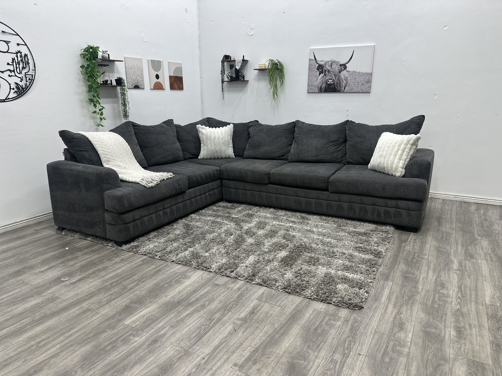 Grey Sectional Couch - Free Delivery 