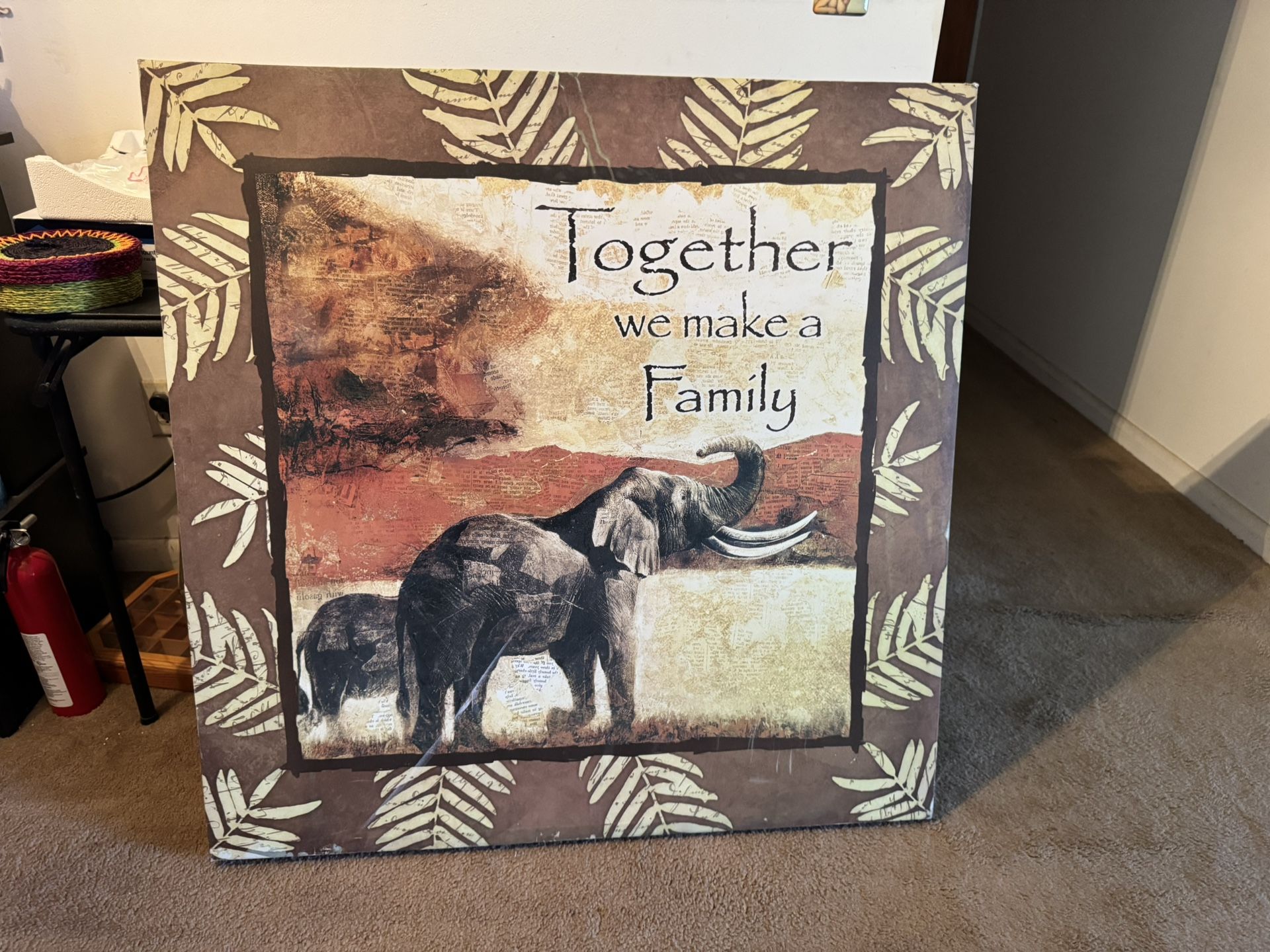 40” X 40” Animal Theme Canvas Painting