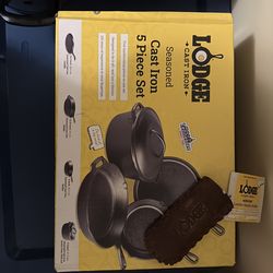 Cast Iron Pan Set with Leather Handle