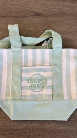 Green Trader Joe’s Striped Mini Tote Bag
