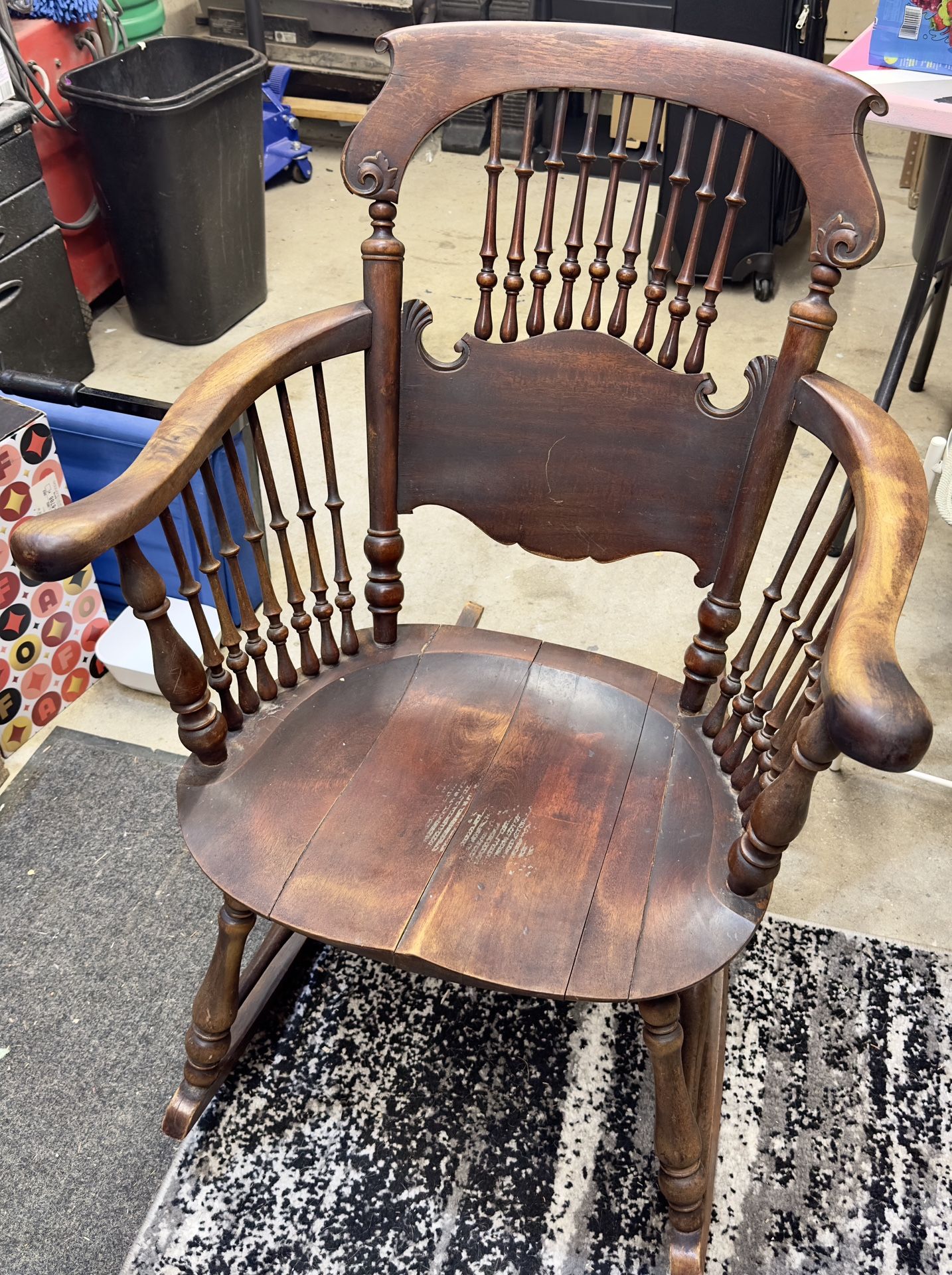 Vintage All Wood Rocking Chair