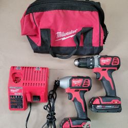Milwaukee M18 1/2 Drill Driver 1/4 Impact Kit 