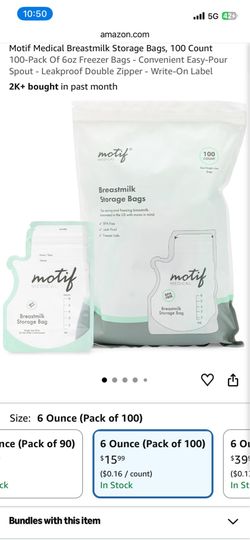 Motif Medical Breastmilk Storage Bags, 700 Count