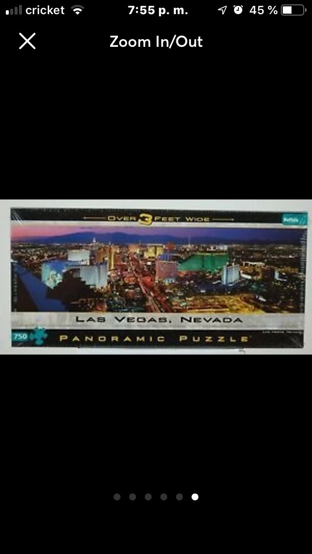 New Puzzle Las Vegas Nevada Strip Panoramic 750 Pieces Over 3' Wide Buffalo Game