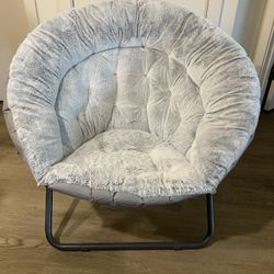 Round Folding  Faux Fur Saucer Chair