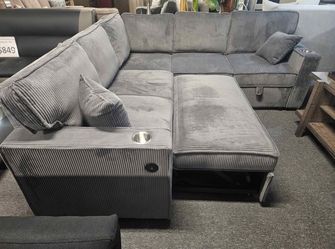 🛋️ Seccional Cama 7.5x7.5 – Negro, Gris y Café