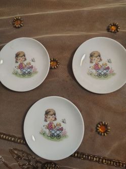 Vintage Porcelain Mini Plates Set of 3