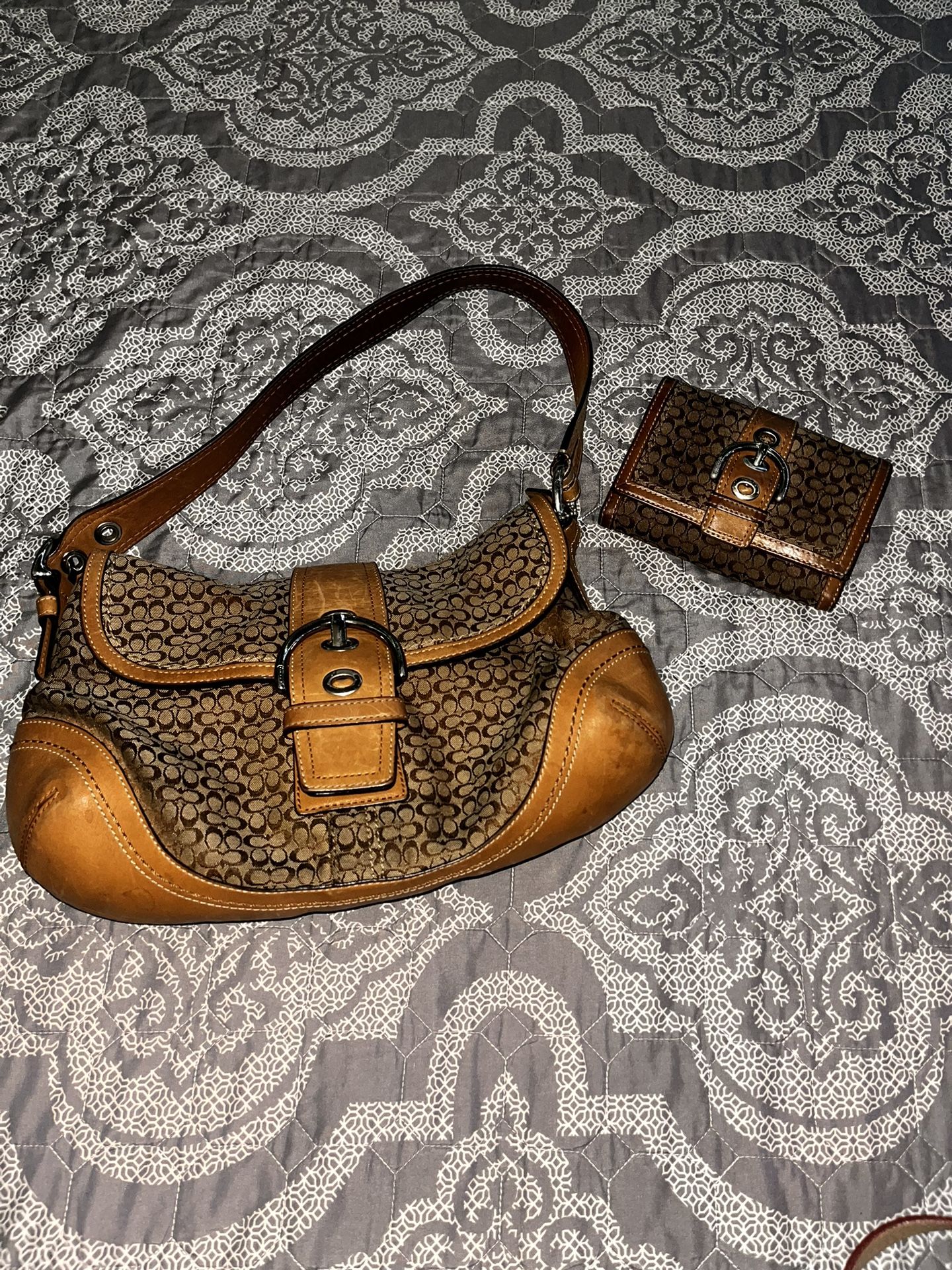 Vintage Coach Bag With Matching Wallet