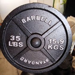 Pair Of 35 Lb Standard Brand Olympic Weight Plates 70 Lb Total Brand New
