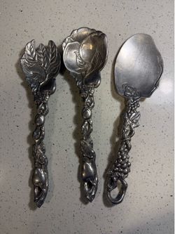 Vintage Arthur Court 1991 Aluminum Fruit Serving Utensils – Set of 3