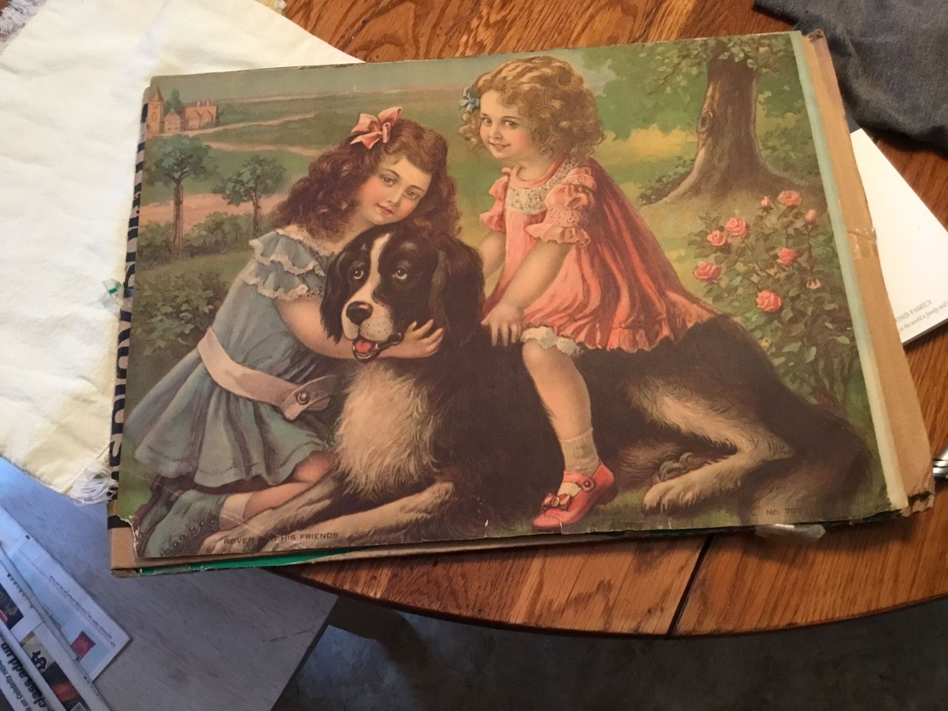 ANTIQUE VICTORIAN CHROMO LITHOGRAPH PHOTO