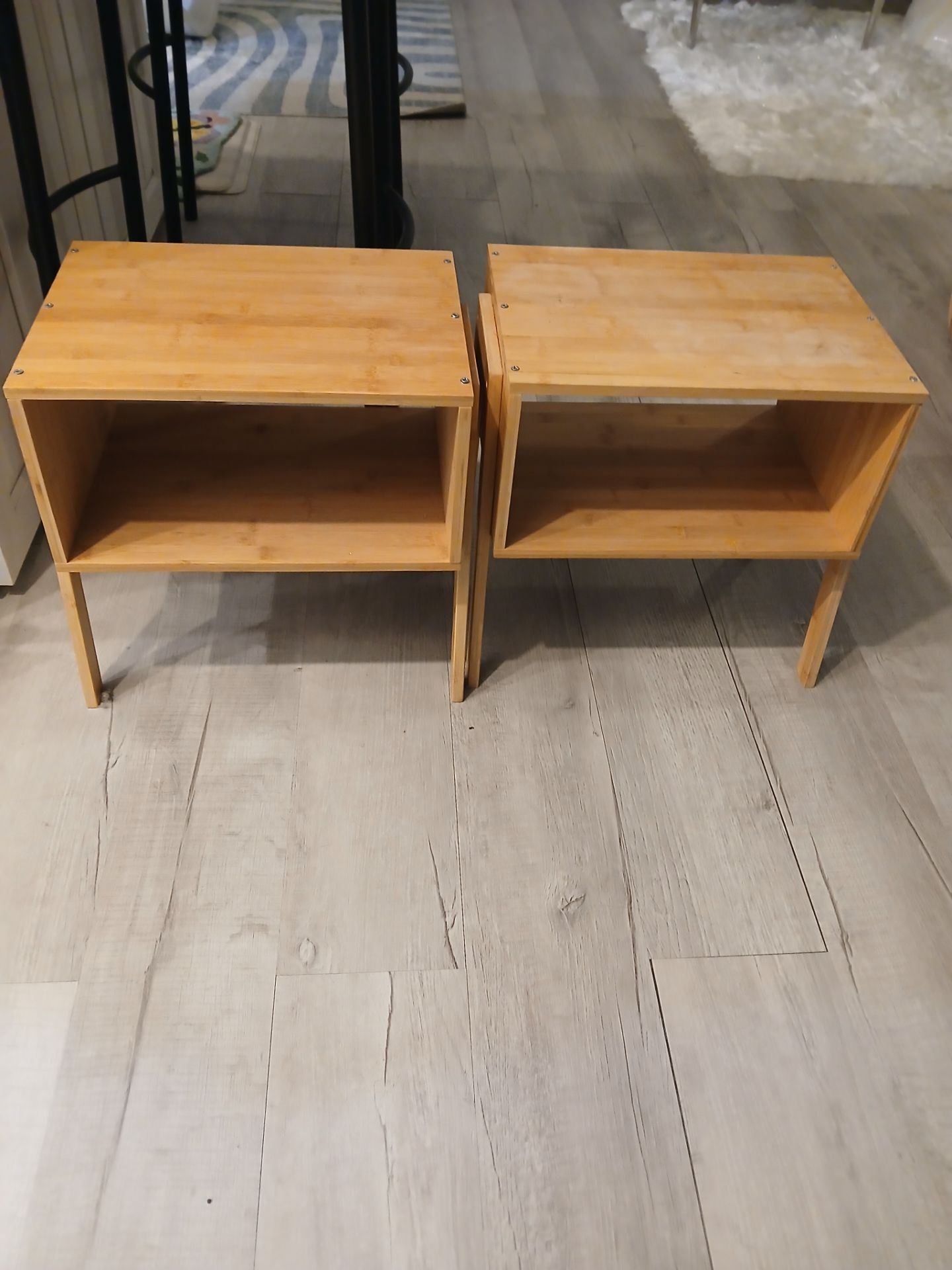 2pcs Bamboo Stackable End Tables