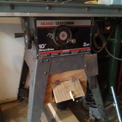 10 Inch Direct Drive Two Horsepower Table Saw With Router Attachment On The Side