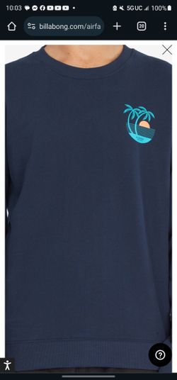 Billabong Men's Medium Airfare Graphic Crewneck Sweatshirt 