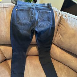 7 For All Makind Women Skinny Jeans Dark Blue 28