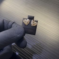 10k Heart Nugget Earrings 