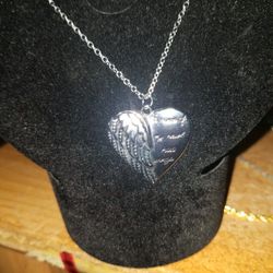 21 Inch Adjustable Necklace "A Piece Of My Heart Is In Heaven" Stainless Steel