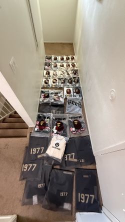 Bape tees , essentials sets , lululemon jacket