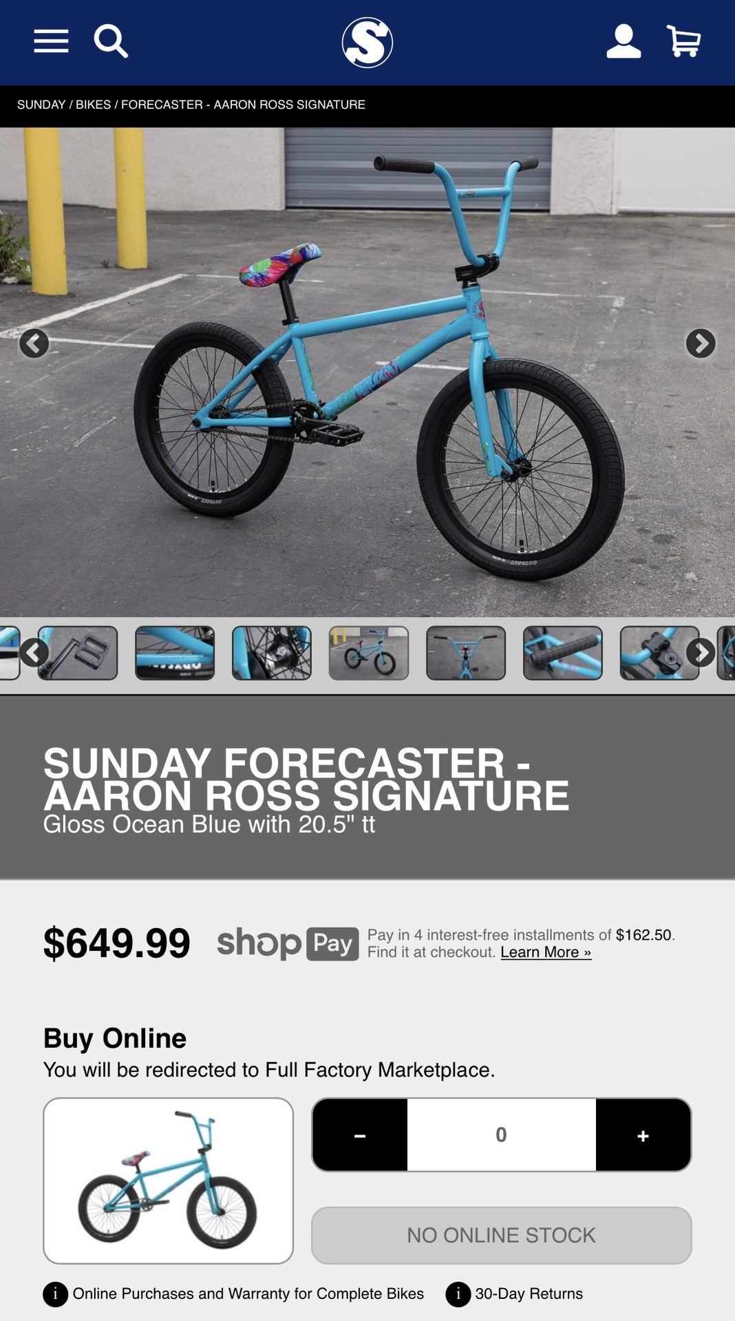 Custom Sunday Aron Ross Bmx Bike