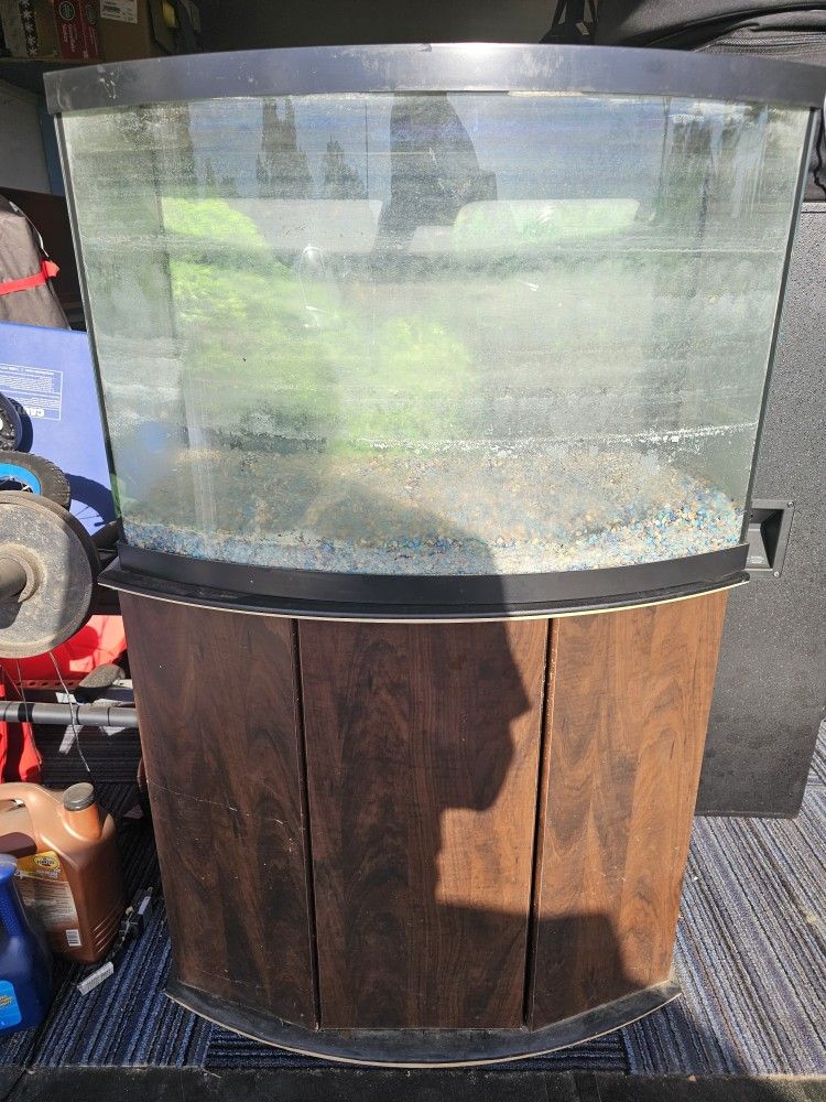36 Gallon Bowl Front Fish Aquarium W/ Stand 