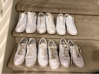 6 pairs of Nike Air Force Ones size 10.5-11