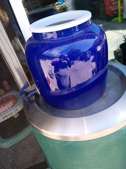 Cobalt Blue Ceramic Water Dispenser Crock