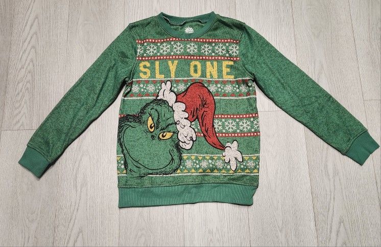 Christmas Grinch Boys Sweater Size Medium