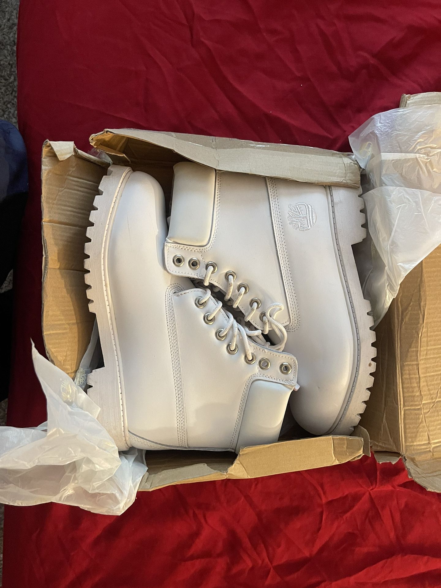 All White Timberland Boots 