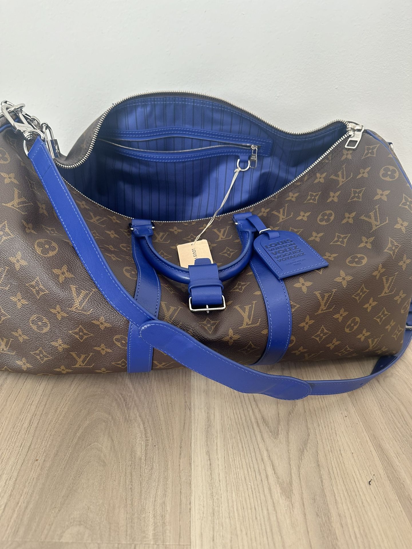 Louis Vuitton Keepall Bandoulière 50 Monogram Blue Trim (Limited Edition)